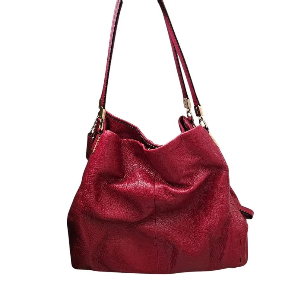 Coach Legacy Duffle Bag (Style 24621) - Red Pebbled Leather